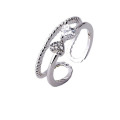 Anillos de plata hermosos vendedores calientes anillo del acero inoxidable de 8 quilates para las mujeres